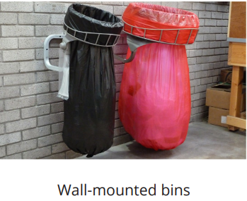 wall mounted bins for waste and recycling great for warehouses